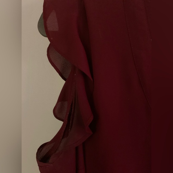Modcloth Maroon Button-Down Blouse 1X - Picture 5 of 12